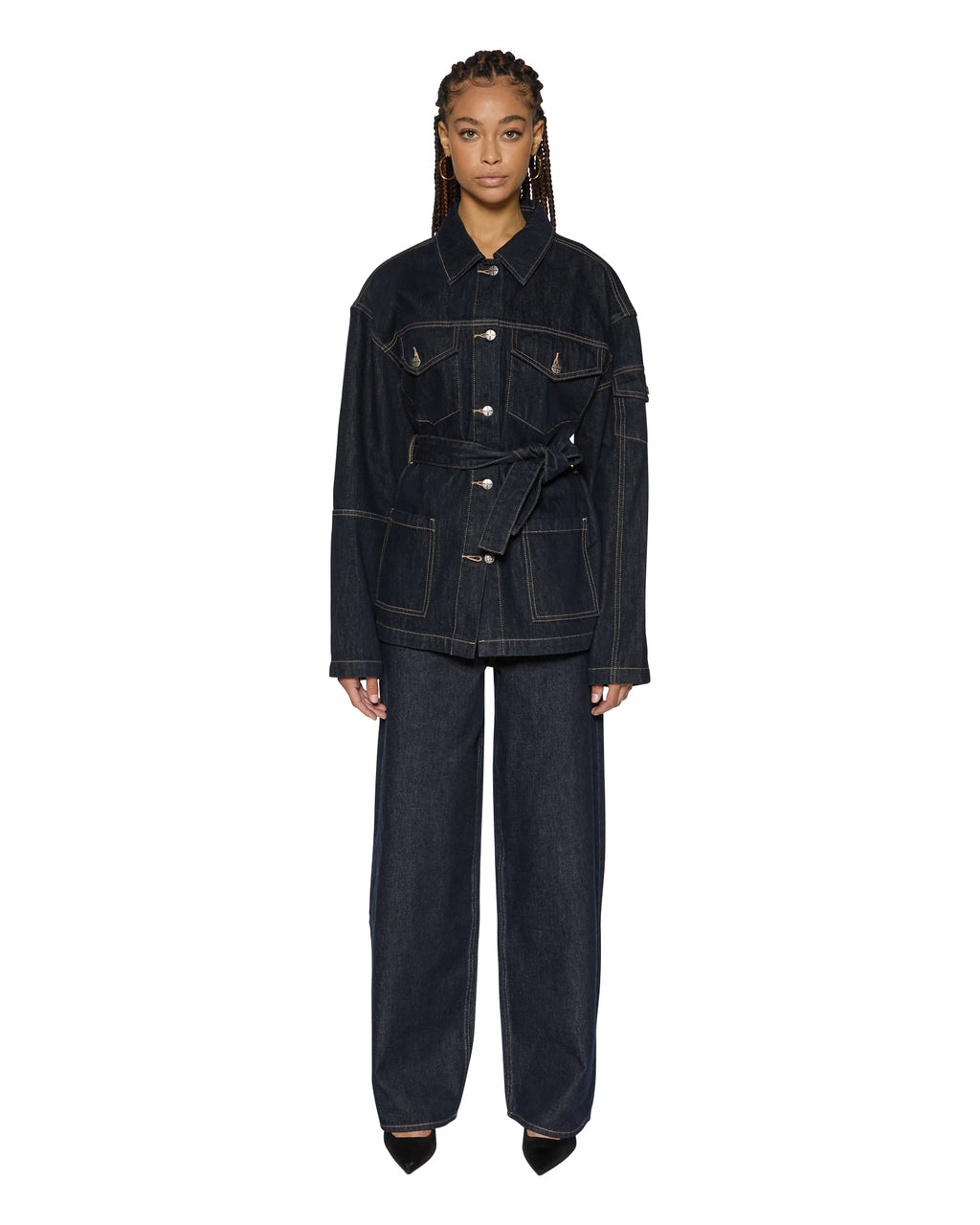 Womens Duty Jacket Zenith Pop Oversized Jackets - Denim
