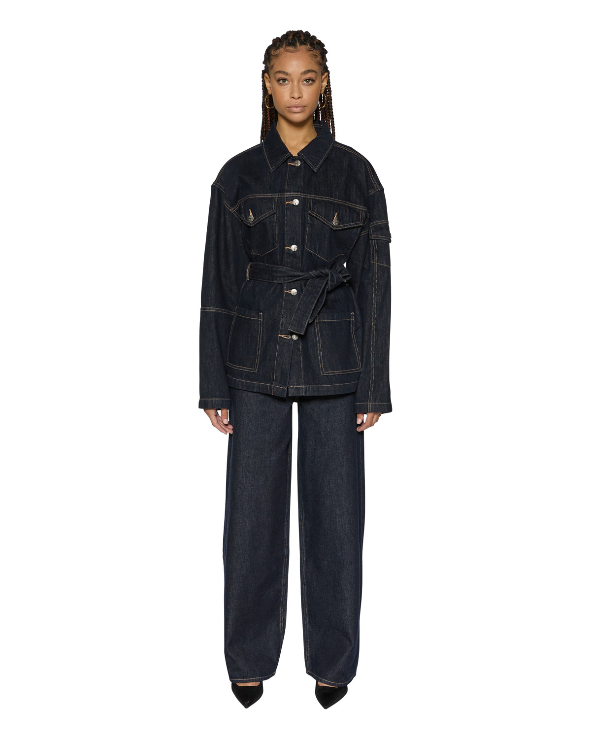 Womens Duty Jacket Zenith Pop Oversized Jackets - Denim