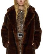 Womens Alton Faux Fur Jacket Tawny Straight Jackets - Brown