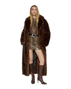 Womens Alton Faux Fur Jacket Tawny Straight Jackets - Brown