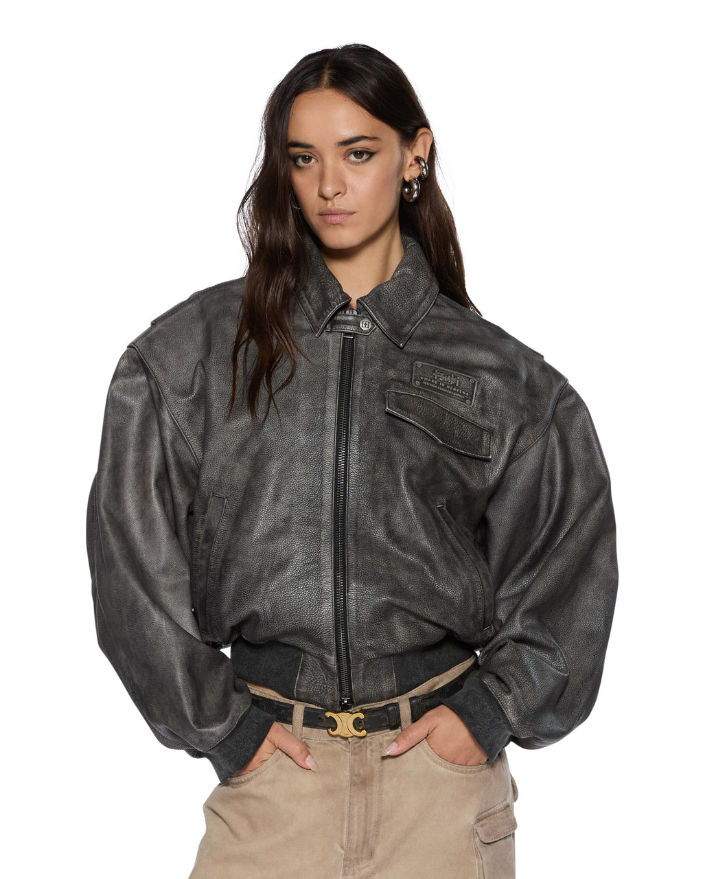 WOMENS HIGHWAY BOMBER VINTAGE BLACK JACKETS