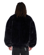 MENS HUSSLE FAUX FUR JACKET BLACK JACKETS