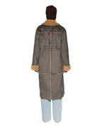 Womens Hustler Coat Steel/tan Oversized Jackets - Multi Colour