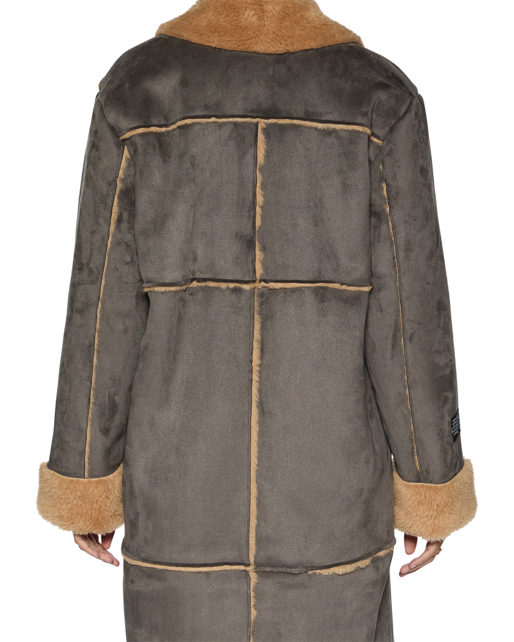 Womens Hustler Coat Steel/tan Oversized Jackets - Multi Colour