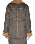 Womens Hustler Coat Steel/tan Oversized Jackets - Multi Colour