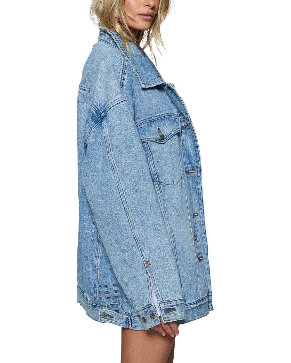 Womens Ksuper Oversized Jacket Babes Blue Oversized Jackets - Denim