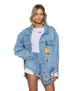 Womens Ksuper Oversized Jacket Babes Blue Oversized Jackets - Denim
