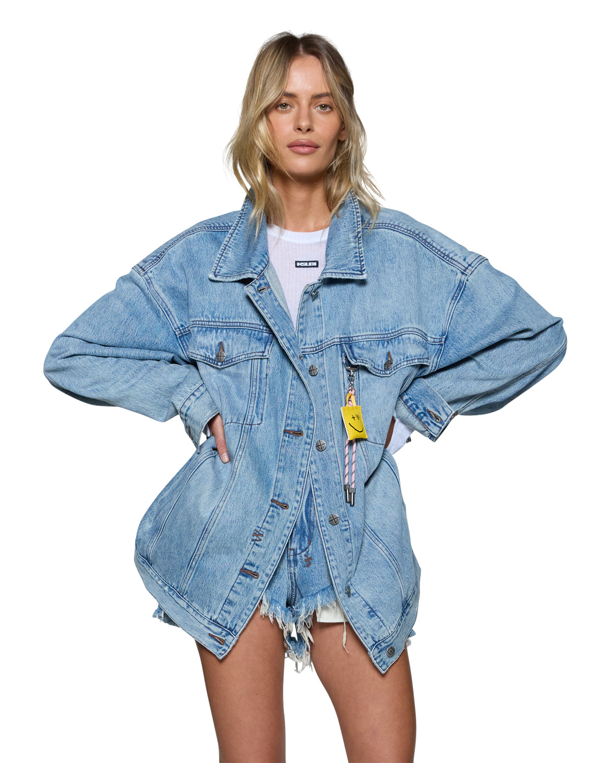 Womens Ksuper Oversized Jacket Babes Blue Oversized Jackets - Denim