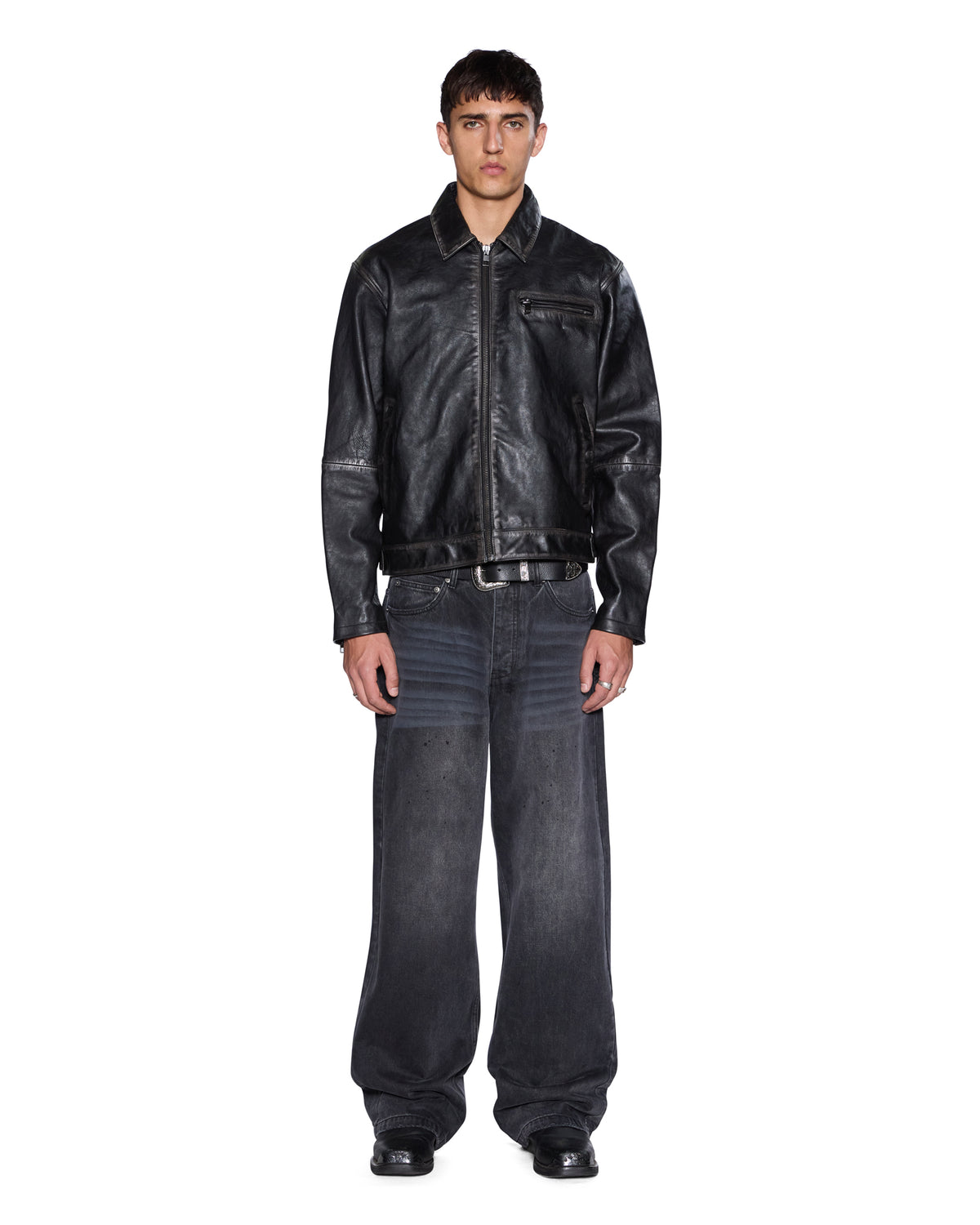 MENS ELDORADO LEATHER JACKET BLACK JACKETS
