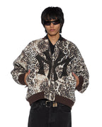 Womens Mowalola Bomber Cheetah Trashed Oversized Jackets - Multi Colour