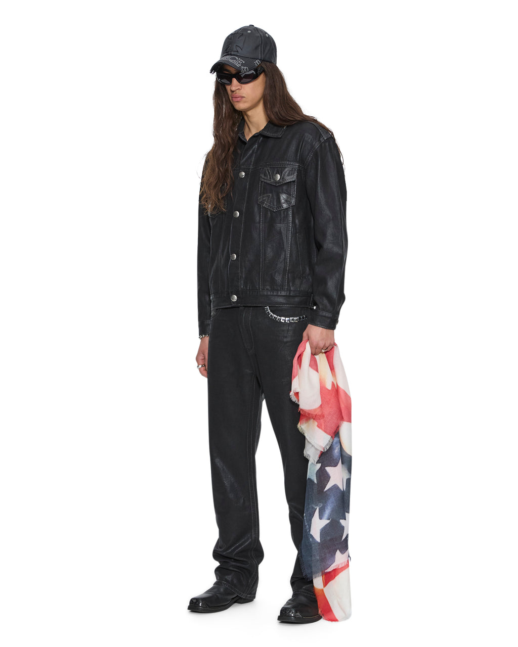 Mens Ksubi X Alice Hollywood Oh G Jacket Black Wax Regular Jackets - Black