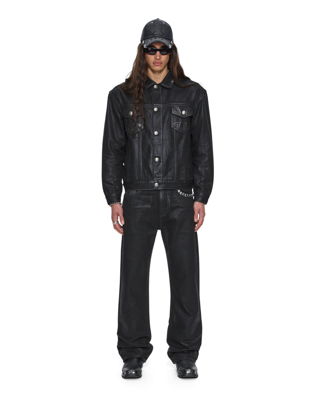 MENS KSUBI X ALICE HOLLYWOOD TORO BLACK WAX DENIM JEANS