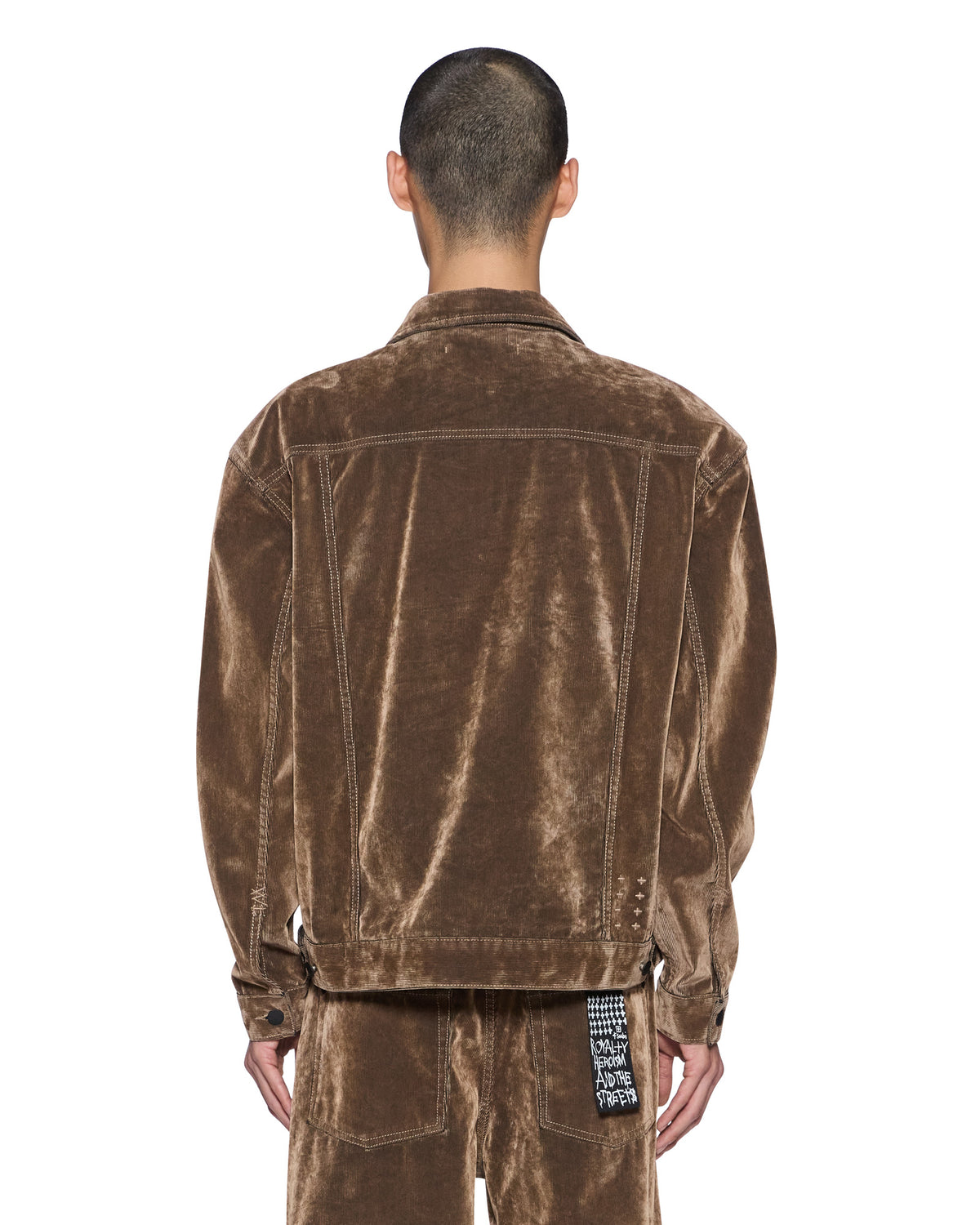 Mens Oh G Jacket Flocked Tobacco Oversized Jackets - Brown