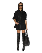Womens Oversized Ls Shirt Split Vice Oversized Shirts - Black