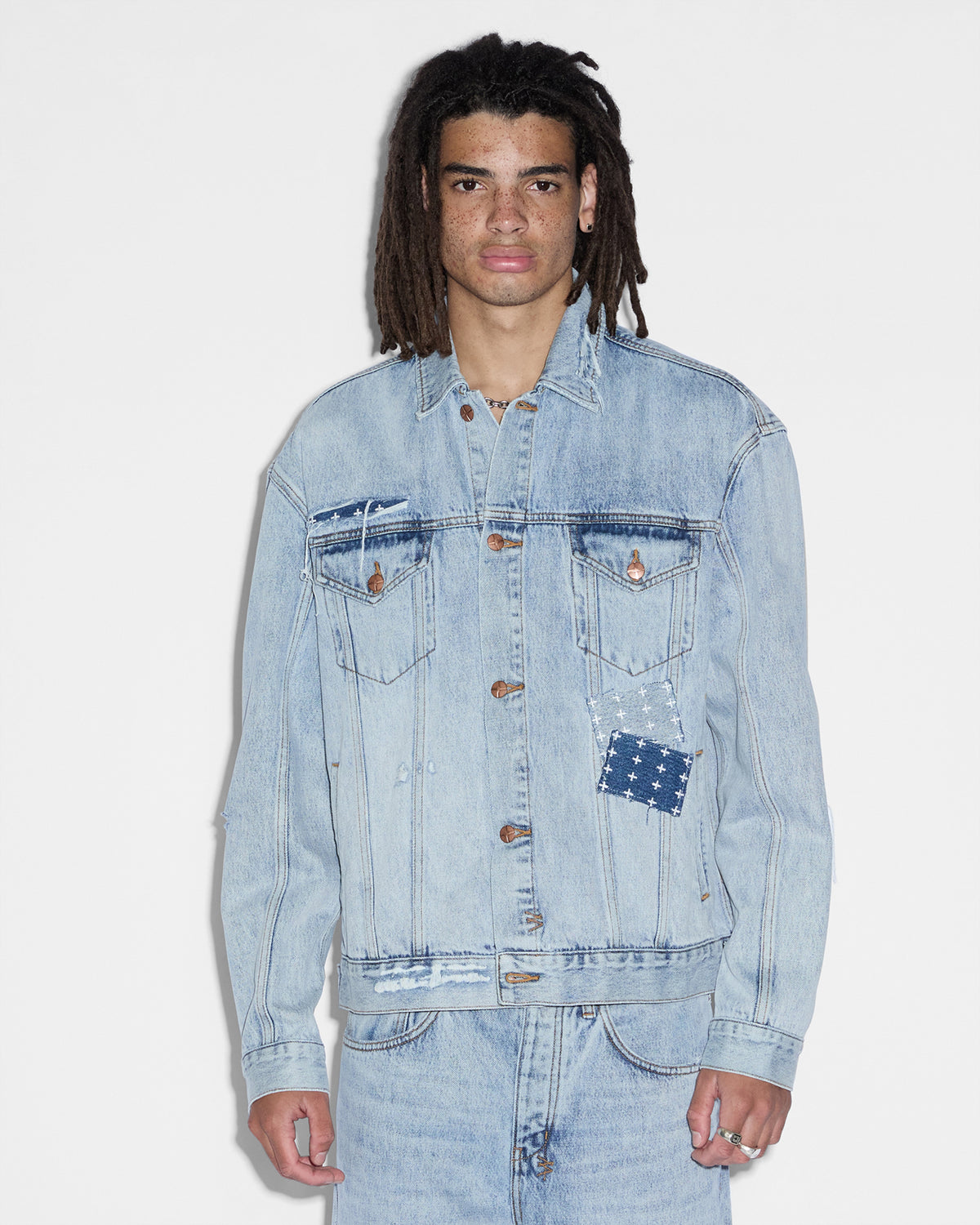 Mens Oh G Jacket Mills Repair Oversized Jackets - Denim