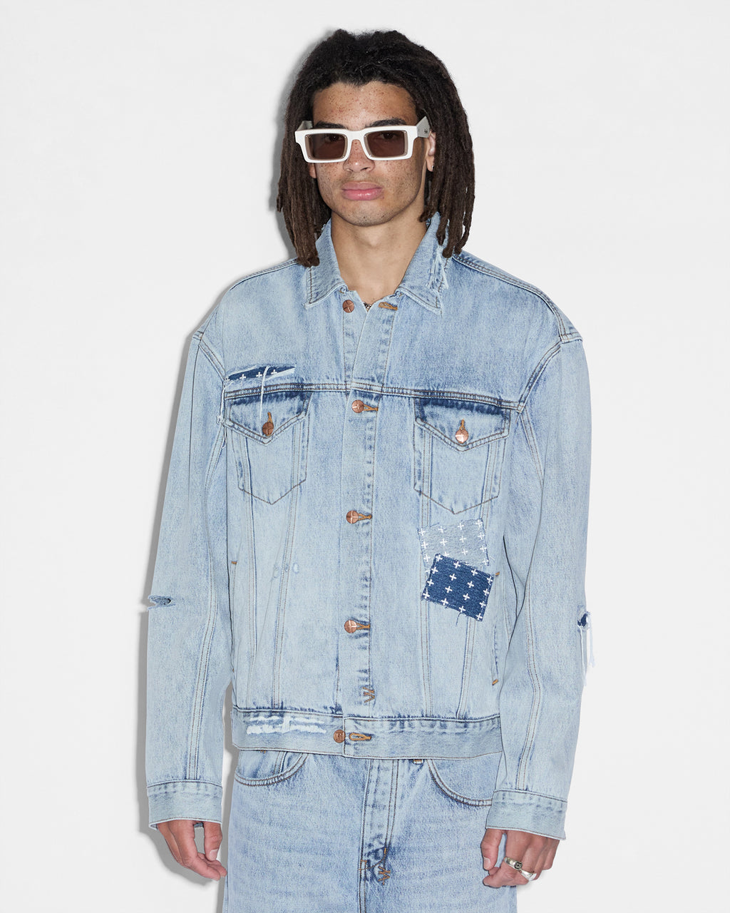 Mens Oh G Jacket Mills Repair Oversized Jackets - Denim