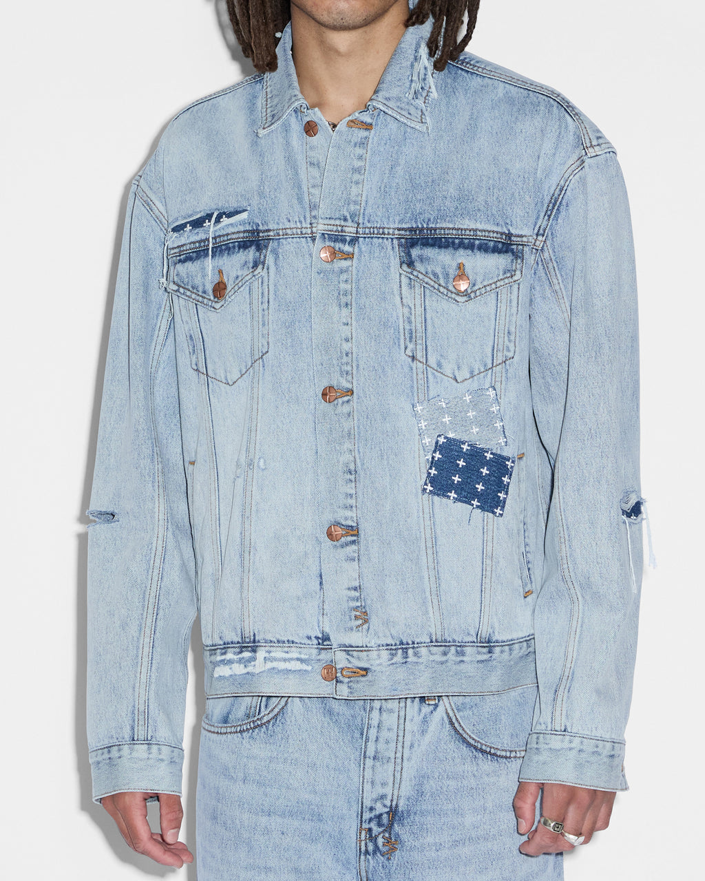 Mens Oh G Jacket Mills Repair Oversized Jackets - Denim
