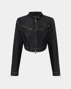 Womens Paradigm Crop Jacket Midnight Cropped Jackets - Black
