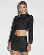 Womens Paradigm Crop Jacket Midnight Cropped Jackets - Black