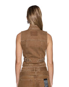 Womens Paradigm Gilet Rider Brown Regular Fashion Tops - Brown