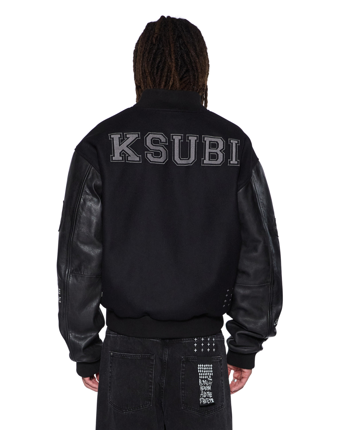 PATCHED VARSITY JACKET BLACK
