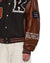 MENS  PATCHED VARSITY JACKET CHOCOLATE REGULAR JACKETS
