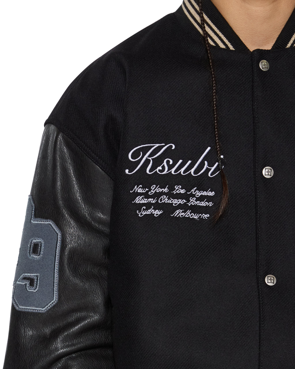 MENS PLAYOFF VARSITY JACKET BLACK JACKETS
