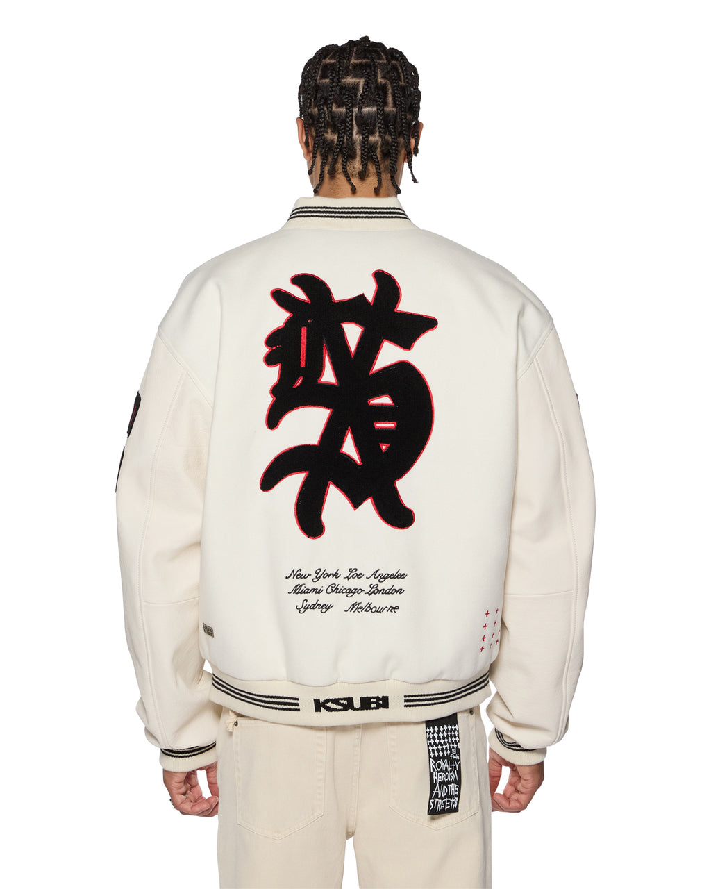 MENS PLAYOFF VARSITY JACKET ECRU JACKETS