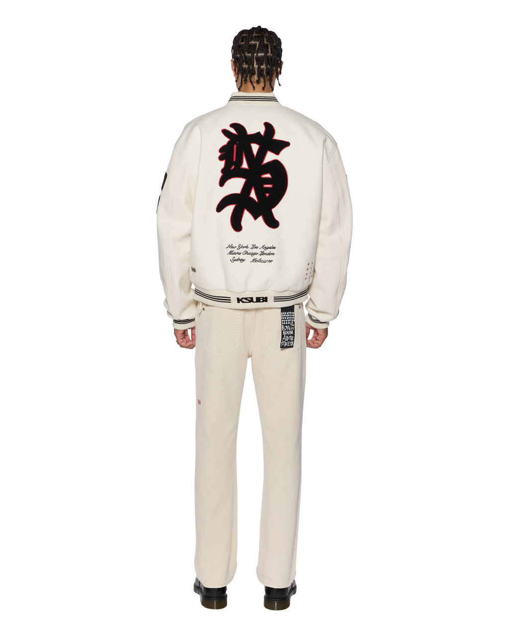 MENS PLAYOFF VARSITY JACKET ECRU JACKETS