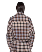 Womens Relax Trucker Plaid Relaxed Jackets - Multi Colour