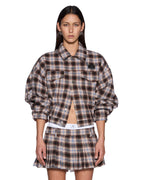 Womens Relax Trucker Plaid Relaxed Jackets - Multi Colour
