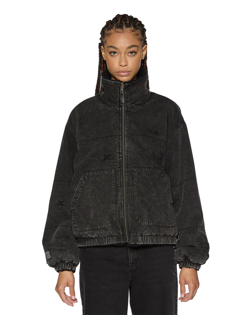 Womens Reversible Puffer Jacket Noir Kraftwerk/black Oversized Jackets - Black