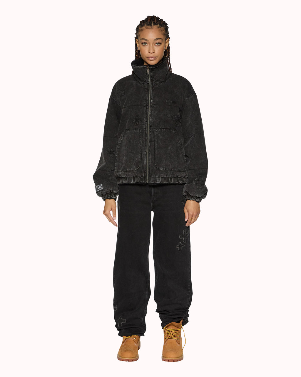 Womens Reversible Puffer Jacket Noir Kraftwerk/black Oversized Jackets - Black