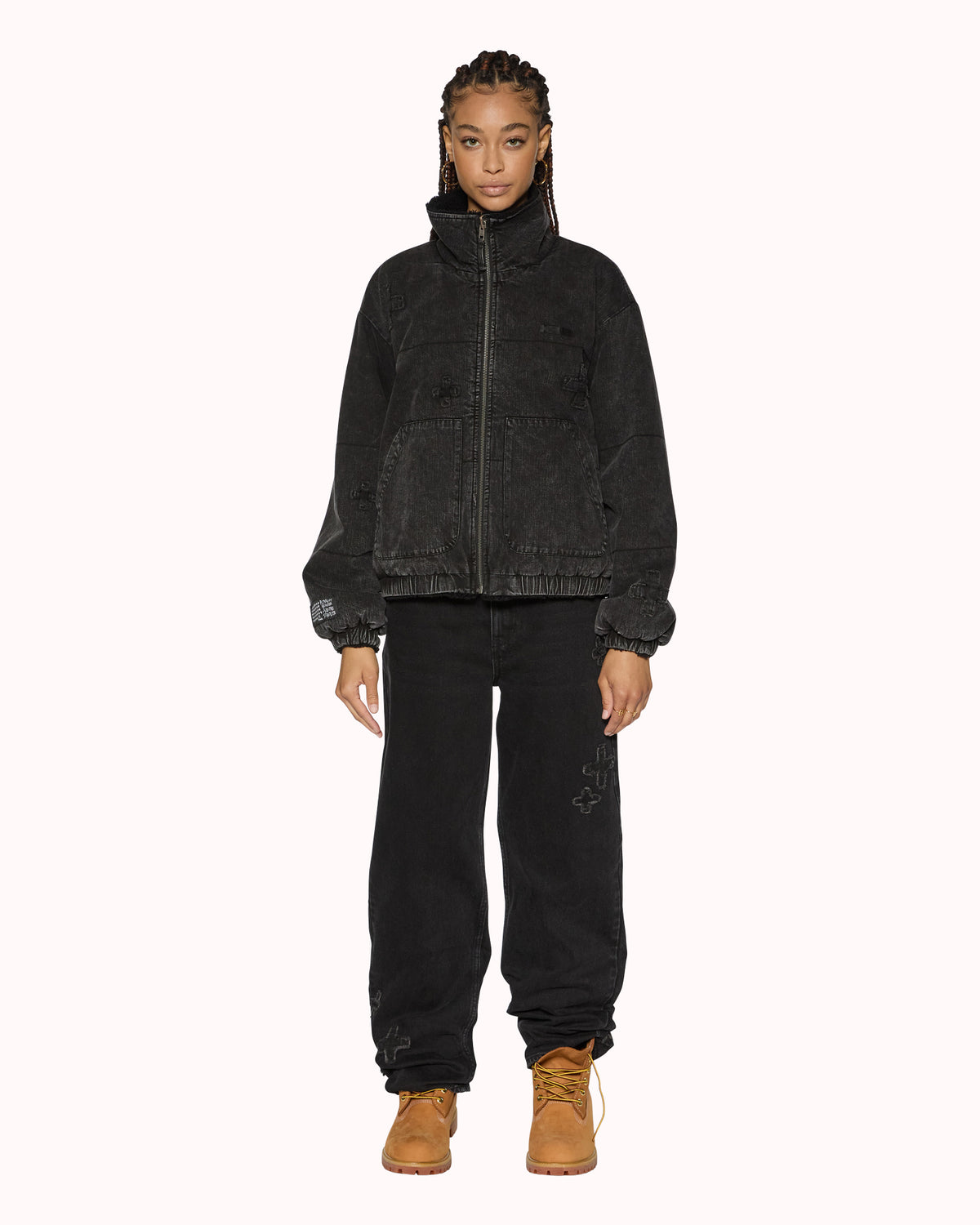 Womens Reversible Puffer Jacket Noir Kraftwerk/black Oversized Jackets - Black