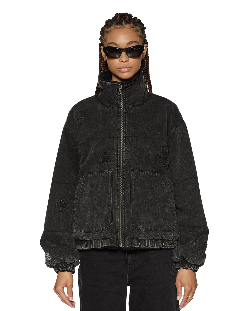 Womens Reversible Puffer Jacket Noir Kraftwerk/black Oversized Jackets - Black