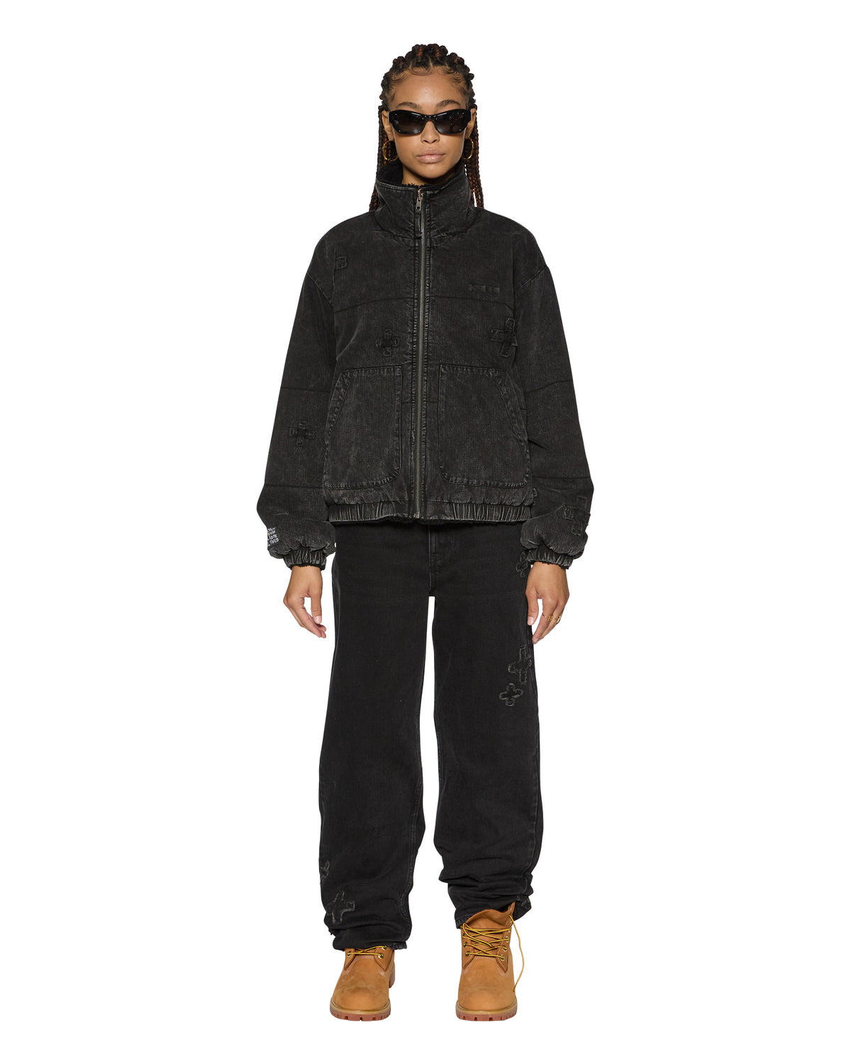 Womens Reversible Puffer Jacket Noir Kraftwerk/black Oversized Jackets - Black
