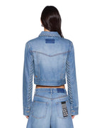 Womens Slim Trucker Highway Slim Jackets - Denim