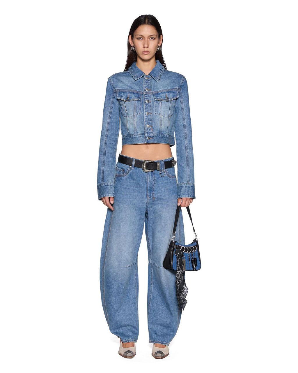 Womens Slim Trucker Highway Slim Jackets - Denim