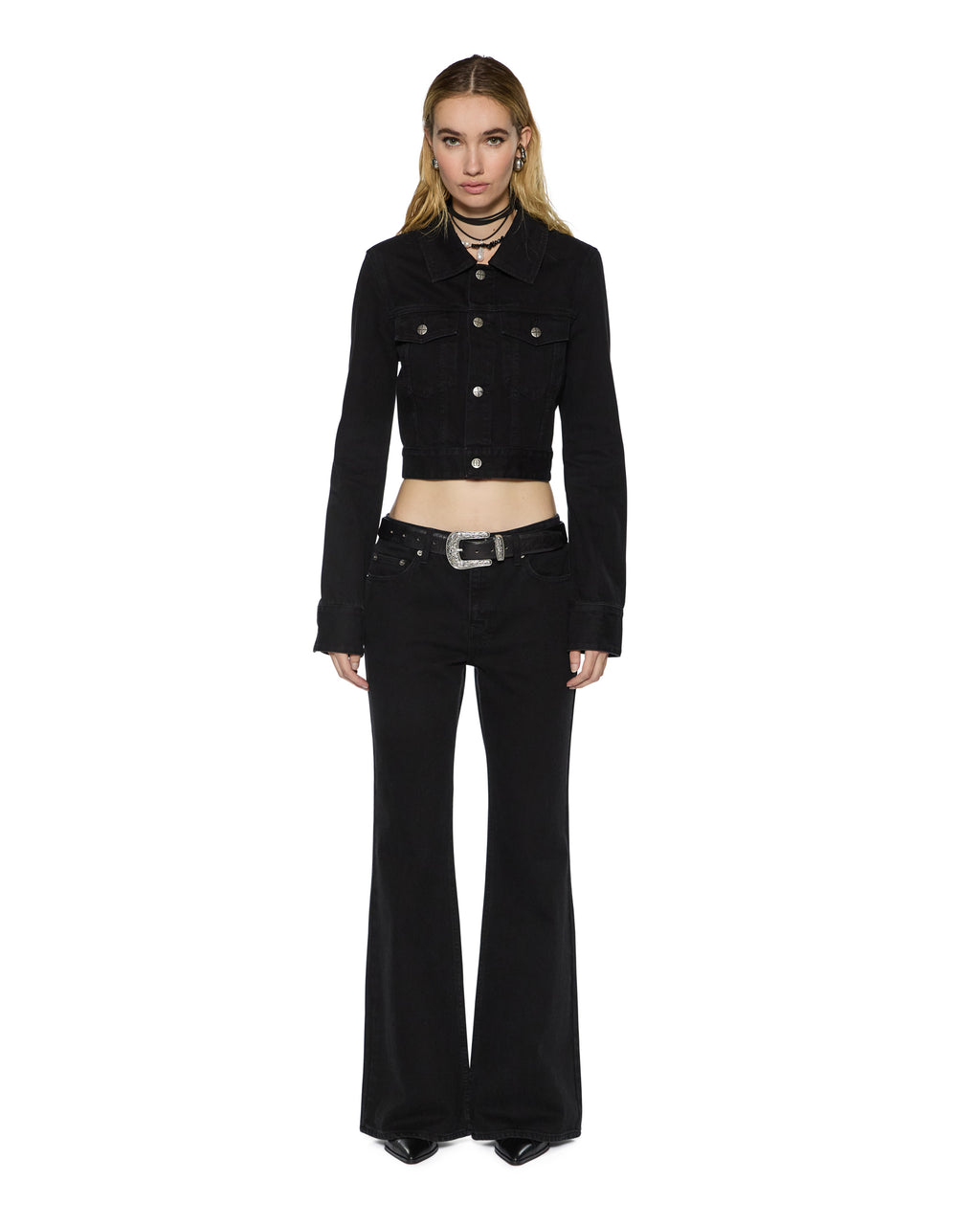 WOMENS SOHO LO JET BLACK DENIM JEANS