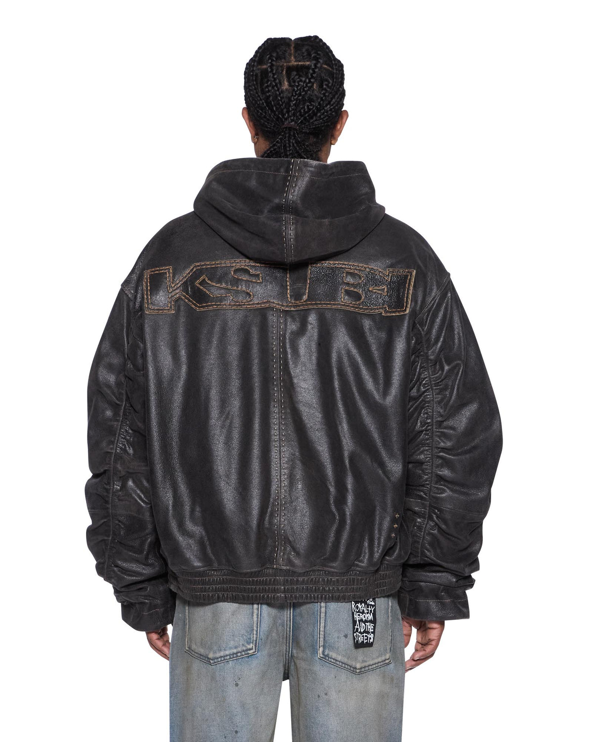 Mens Slouchy Leather Bomber Jacket Aged Brown Relaxed Jackets - Brown