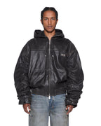 Mens Slouchy Leather Bomber Jacket Aged Brown Relaxed Jackets - Brown