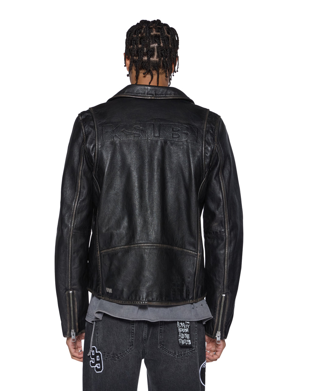 Mens Sott Capitol Leather Jacket Black Regular Jackets - Black