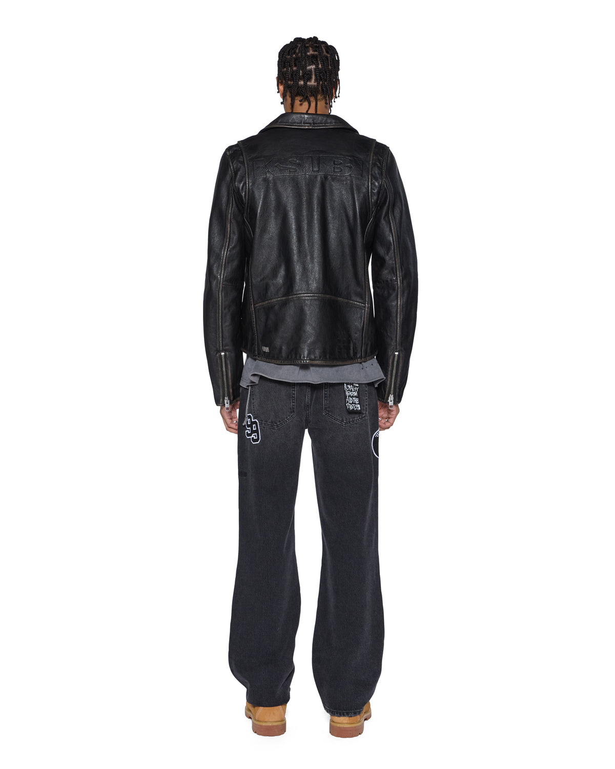 Mens Sott Capitol Leather Jacket Black Regular Jackets - Black