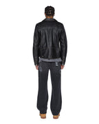 Mens Sott Capitol Leather Jacket Black Regular Jackets - Black