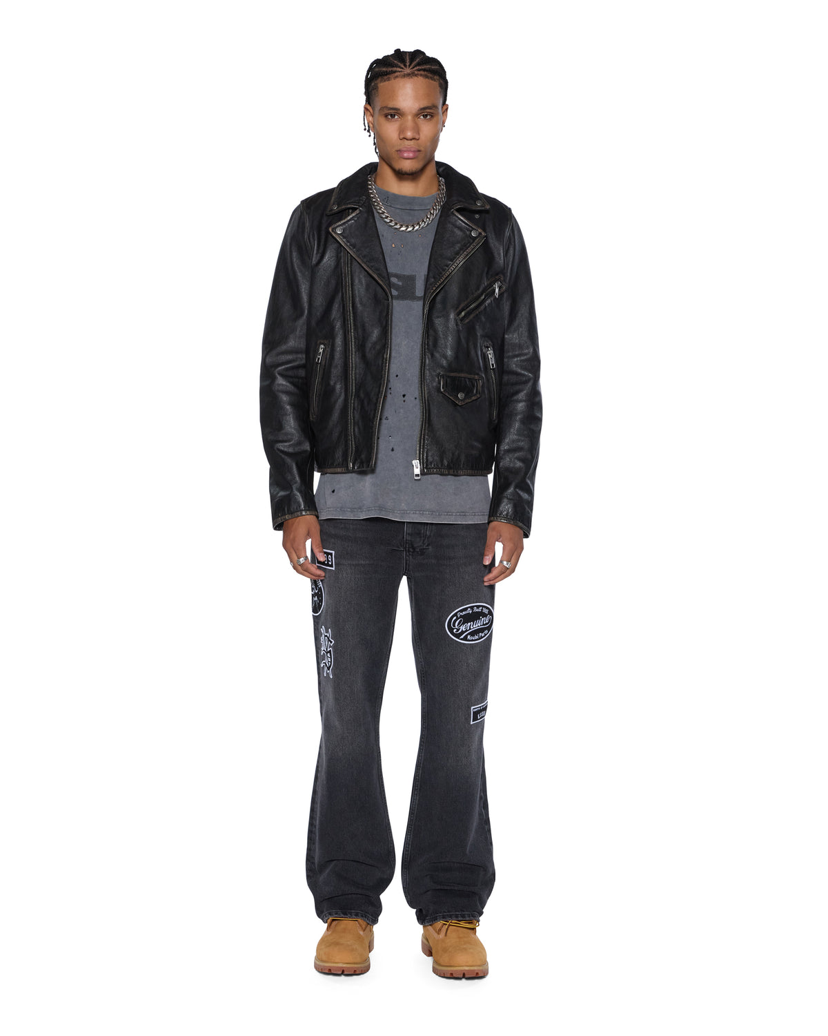 Ksubi Men's Sott Capitol Leather Jacket Black, Size Small