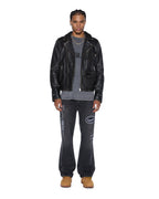 Mens Sott Capitol Leather Jacket Black Regular Jackets - Black