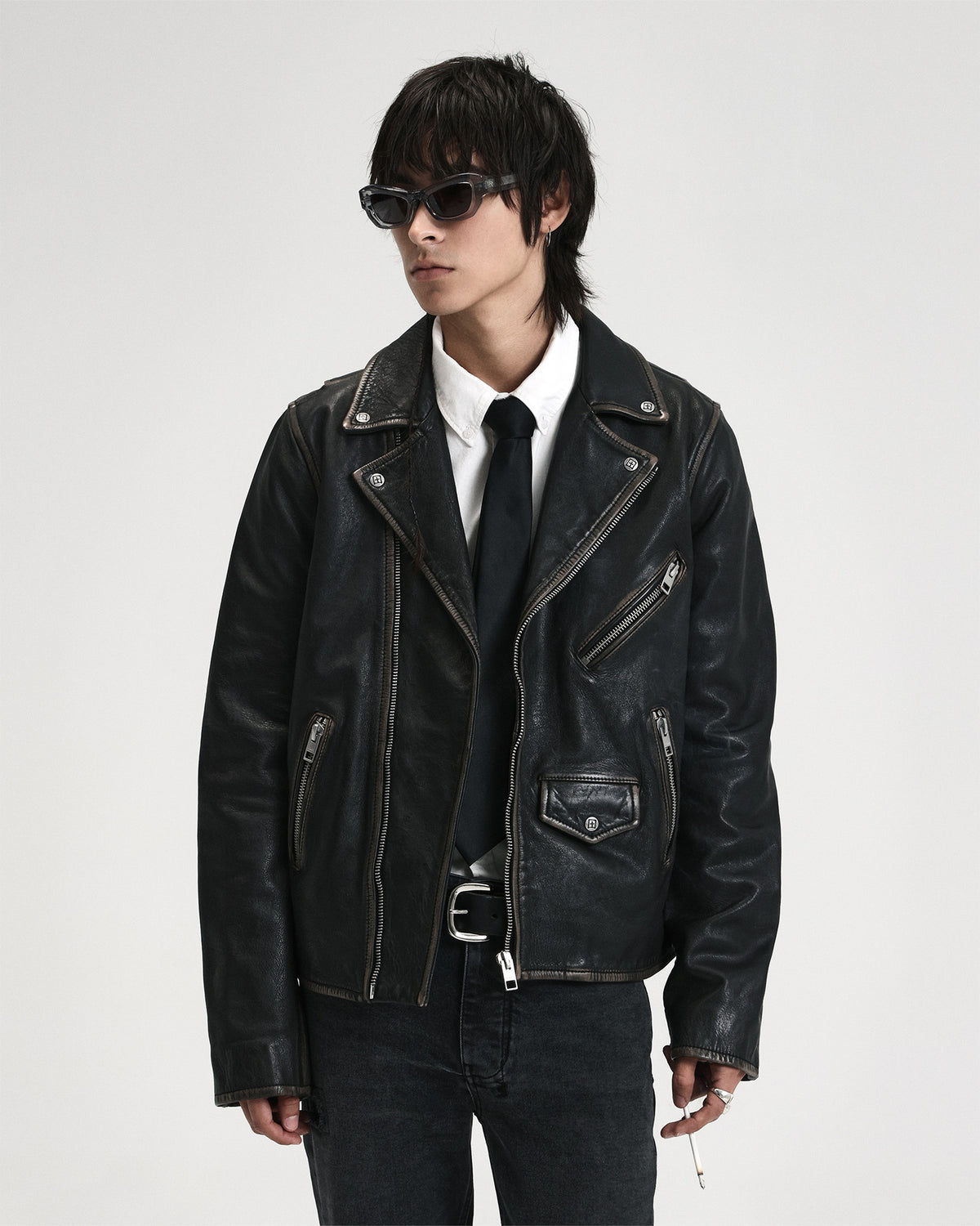 MENS CAPITOL LEATHER JACKET BLACK JACKETS