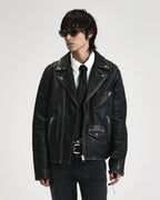 MENS CAPITOL LEATHER JACKET BLACK JACKETS