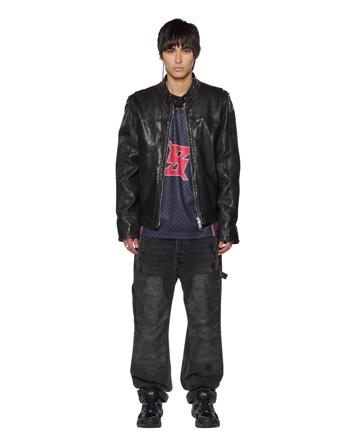 Mens Stinger Biker Moto Shell Regular Jackets - Black