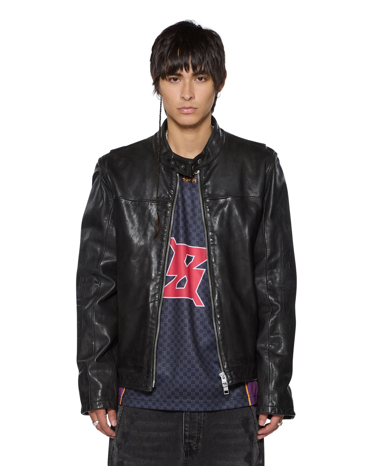 Mens Stinger Biker Moto Shell Regular Jackets - Black
